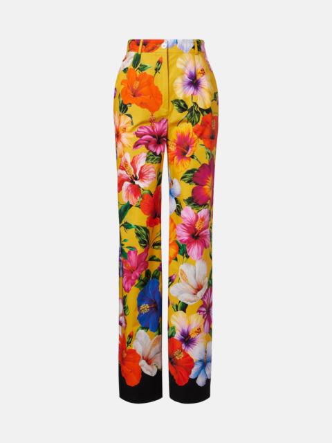 Dolce & Gabbana Floral cotton wide-leg pants