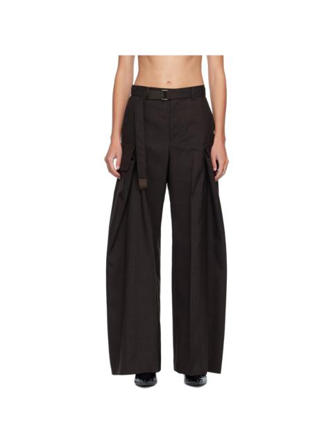 sacai Brown Suiting Trousers