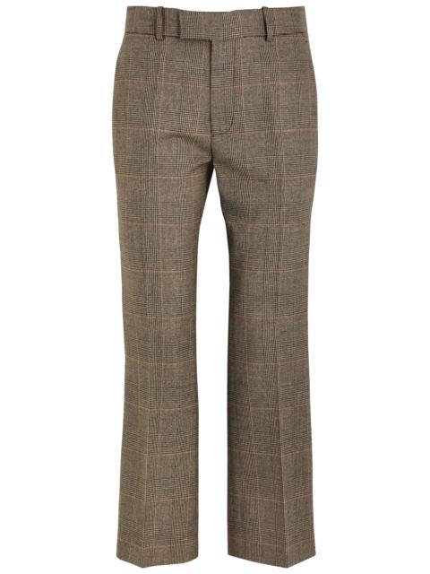 Checked woven trousers