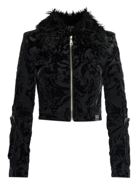 VERSACE JEANS COUTURE fur-collar jacket