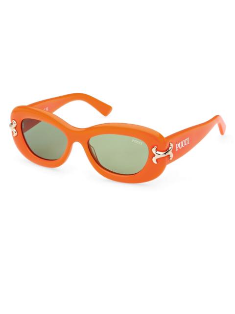 PUCCI Women's 52MM Geometric Sunglasses - Orange