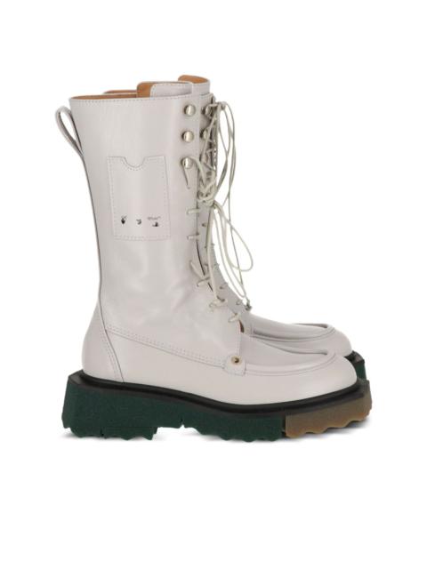 Off-White lace-up platform boots