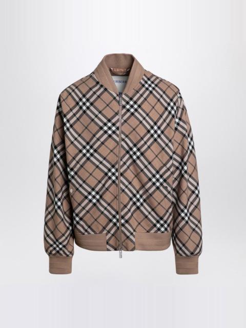 CHECK PATTERN ZIPPED CARDIGAN