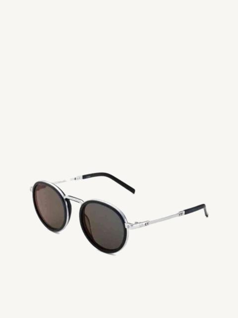 Hublot Silver Matte Rounded Sunglasses with Red Mirror Lens