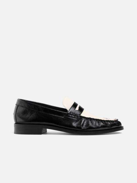 DUKE + DEXTER Ezra Black + White Ruched Loafer - Men's