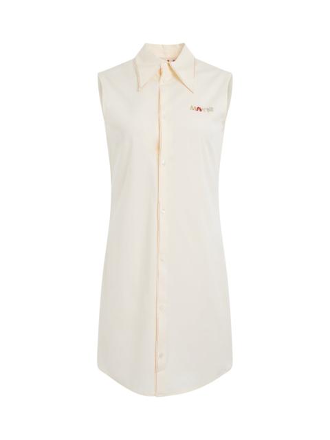 Marni Poplin Shirt Dress in Antique White