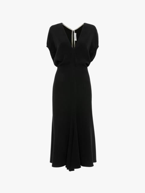 Victoria Beckham Edith Midi Dress In Black