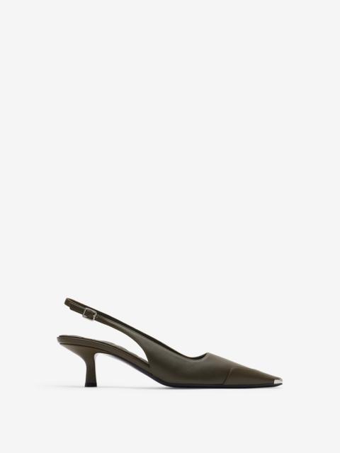 Burberry Leather Chisel Slingback Pumps