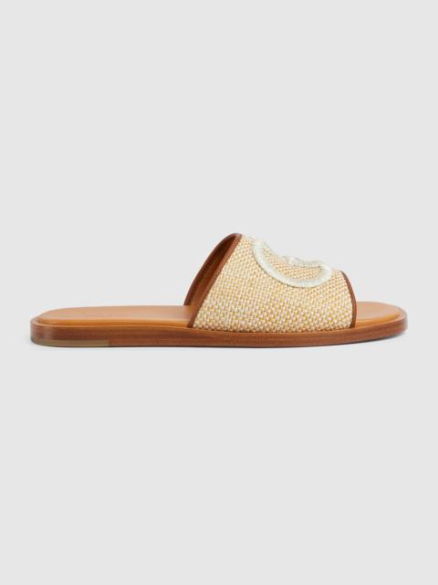 Men's slide sandal with embroidery