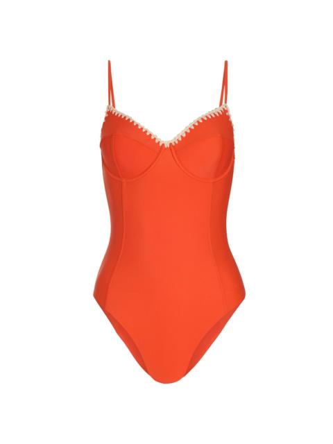 RAMY BROOK Women's Addisyn Whipstitch One-Piece Swimsuit - Vivid Orange