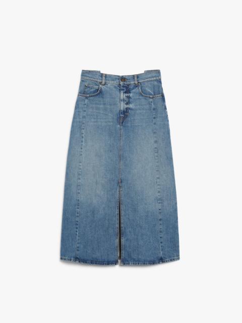 WEEKEND Max Mara GESSO Long, cotton-denim skirt