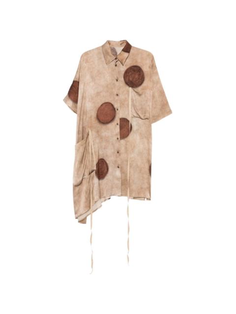 UMA WANG Thetis dot-print tie-detail top