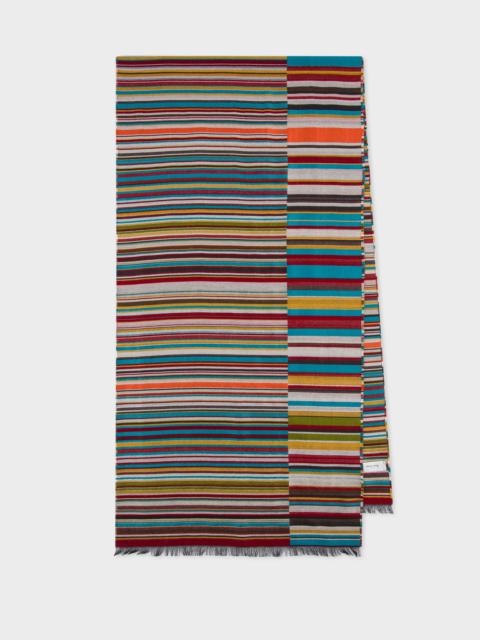 Paul Smith Multi 'Signature Stripe' Jacquard Scarf