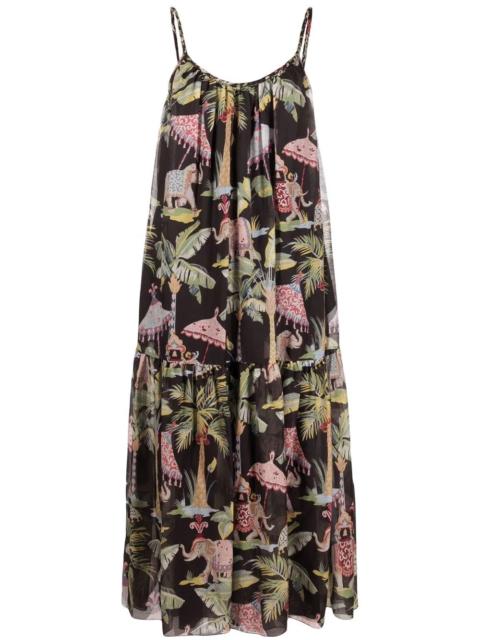 REDValentino Elephant-print tiered dress