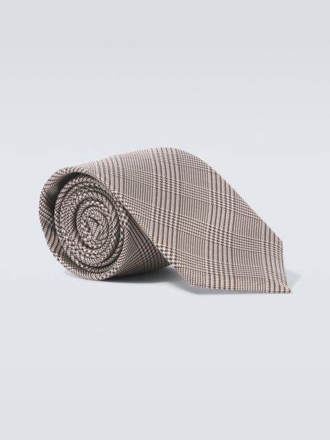 SAINT LAURENT Checked silk tie