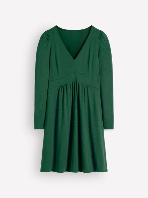 BODEN Briony Jersey Short Dress-Hunter Green