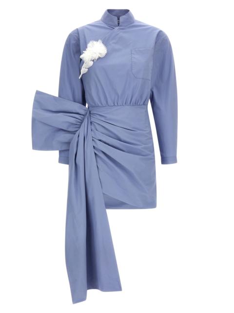 'Blue Cotton Tie Side Mini' dress