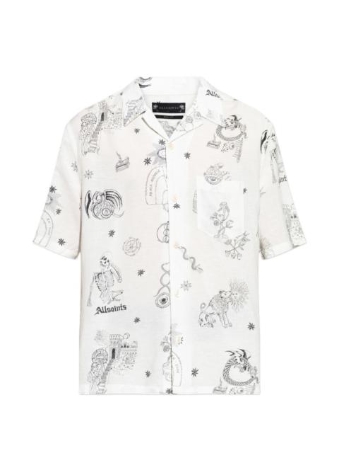 ALLSAINTS Terra printed chest-pocket shirt