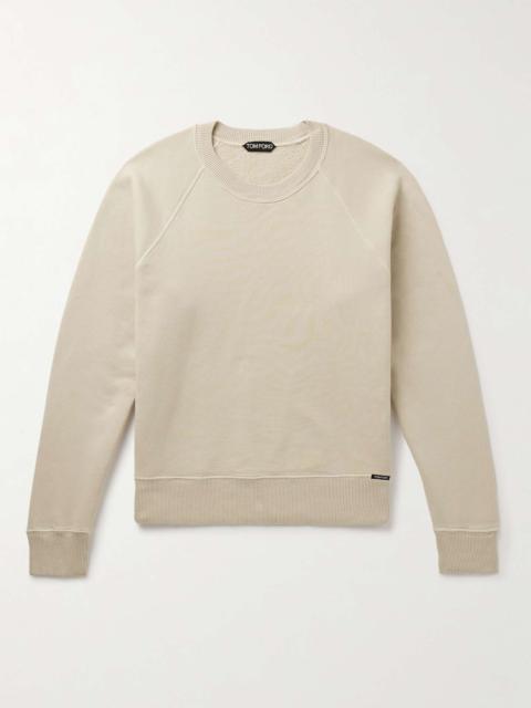 Slim-Fit Garment-Dyed Cotton-Jersey Sweatshirt