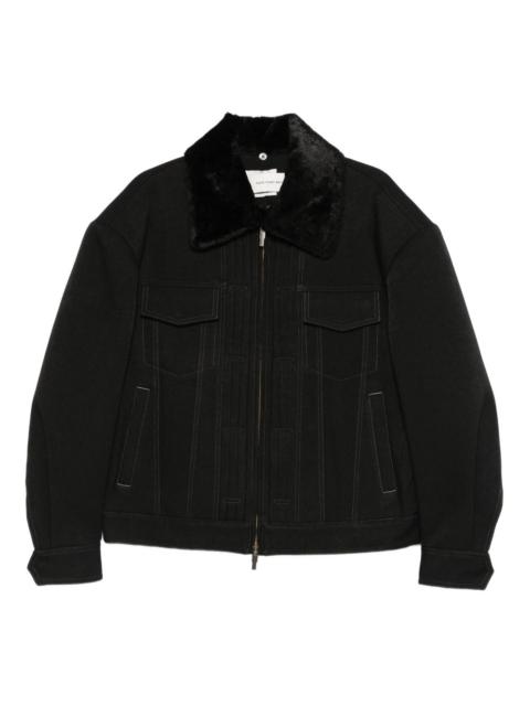 FENG CHEN WANG fur-collar zip-up jacket