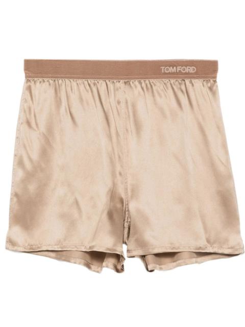 TOM FORD SILK SHORTS WITH VELVET BAND