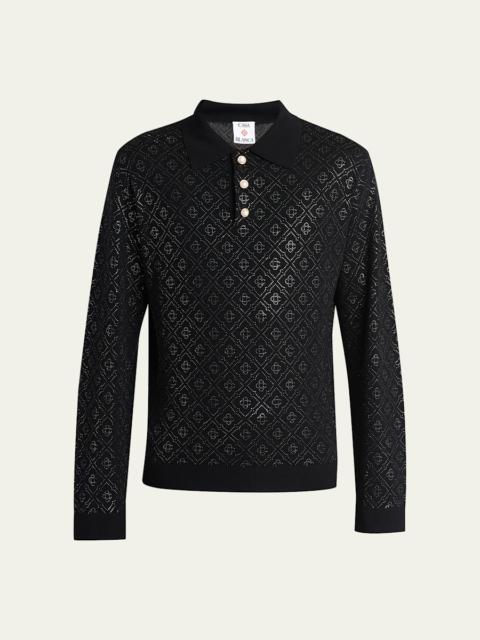 CASABLANCA Men's Hot Fix Monogram Long-Sleeve Shirt