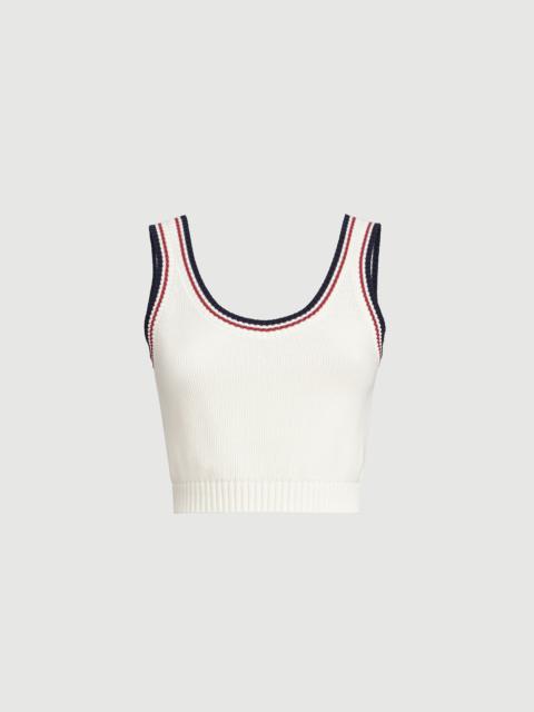 Brunello Cucinelli Cotton piqué-effect knit crop top