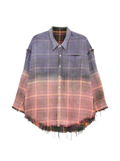 R13 reversible frayed check shirt