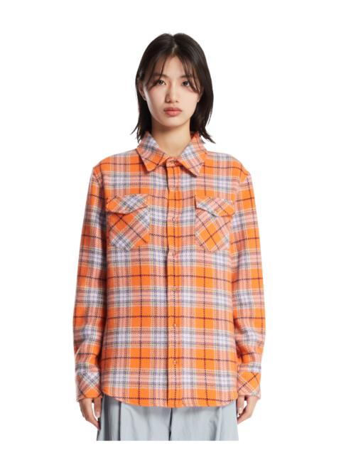 God’s True Cashmere Orange Midnight Sun Tartan Cashmere Shirt