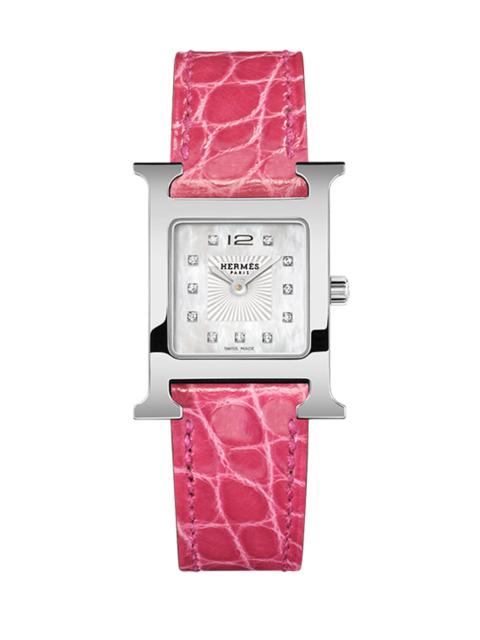 Hermès Heure H 25MM 스테인리스 & Alligator 스트랩 시계