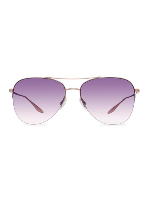 BARTON PERREIRA Men's Core Chevalier 57MM Aviator Sunglasses - Rose Gold Lilac