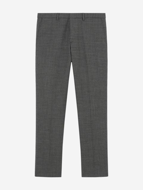 The Kooples BLACK AND GREY HOUNDSTOOTH STRAIGHT-LEG SUIT PANTS
