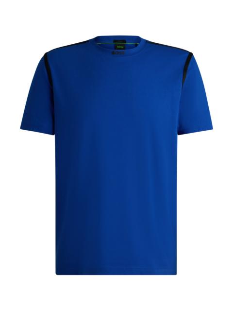 BOSS STRETCH-COTTON T-SHIRT WITH TAPE TRIMS