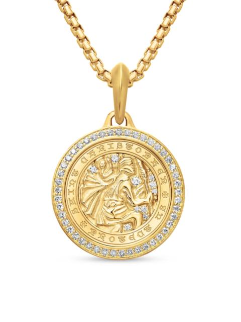 DAVID YURMAN Men's St. Christopher Amulet in 18K Yellow Gold - Diamond