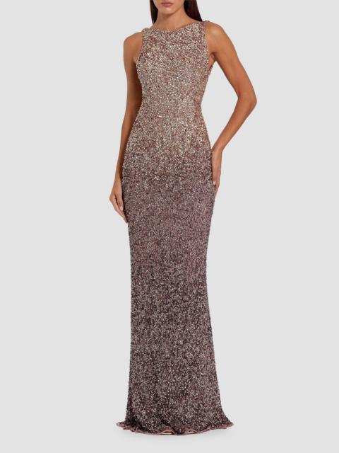 MAC DUGGAL Women's Ombré Sequin Mesh Open-Back Gown - Gold Amethyst