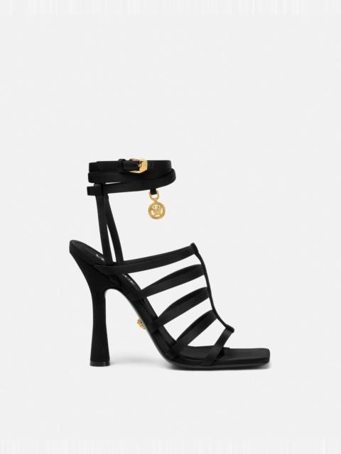 VERSACE Lycia Satin Cage Sandals 110 mm