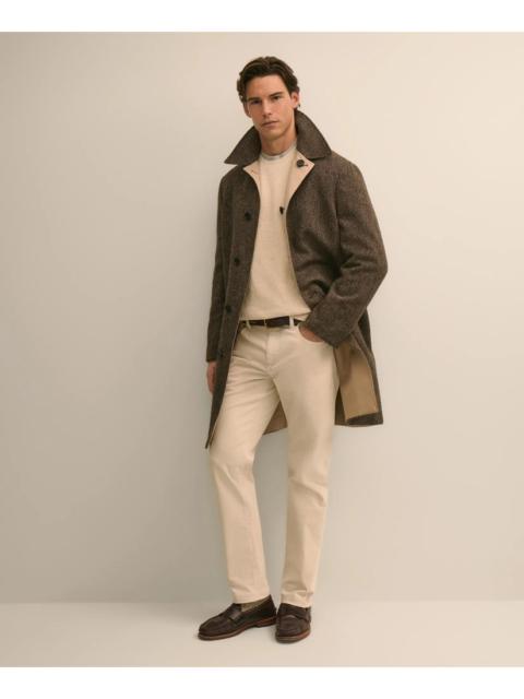 Brooks Brothers Reversible Wool Herringbone Balmacaan Coat