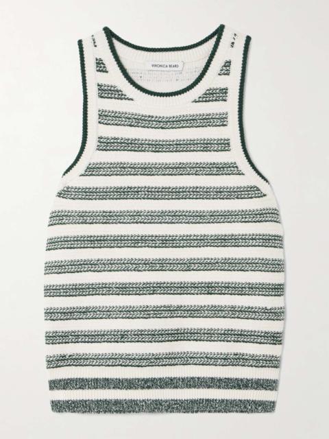 Jerrel striped linen-blend tank