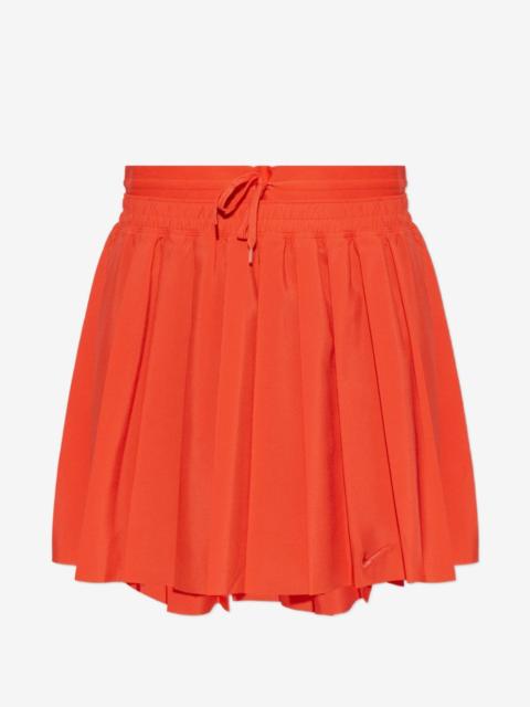 Nike pleated embroidered-logo skirt