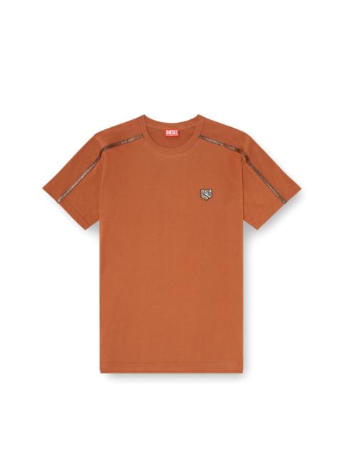 Diesel T-SHIRT WITH CONTRAST TRIMS AND LOGO PATCH