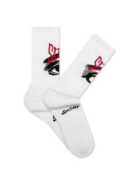 SAINT M×××××× SAINT EYE SOCKS - WHITE