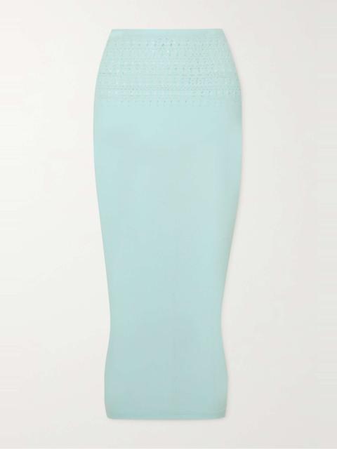 Alaïa Pointelle-knit midi skirt