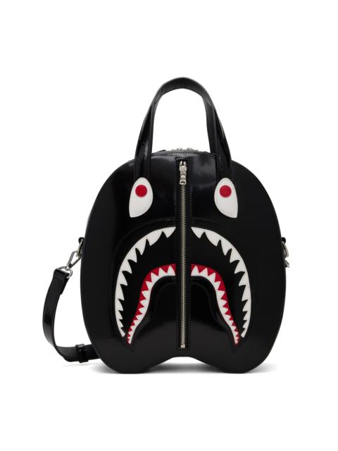 A BATHING APE® Black Shark Leather Shoulder Bag
