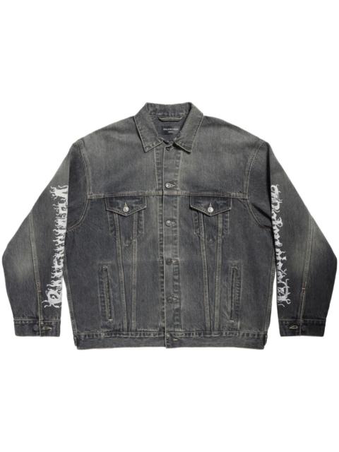 BALENCIAGA logo-print denim jacket