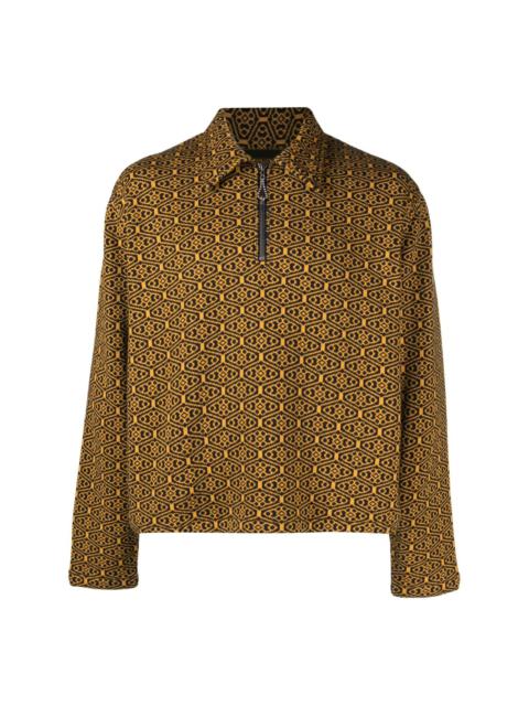 Crescent jacquard cotton polo shirt