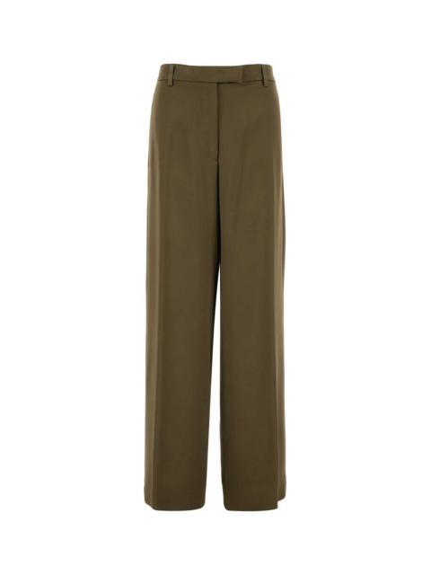 Dries Van Noten Dries Van Noten Olive Crepe Penn Palazzo Pants