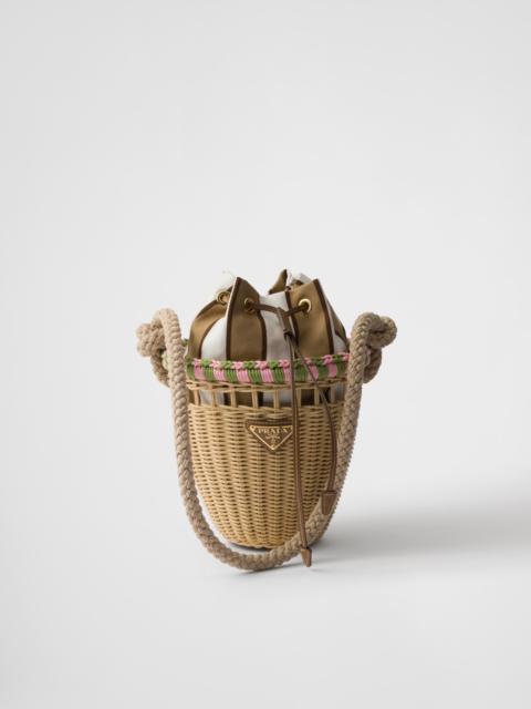 Prada Wicker mini bucket bag