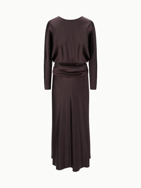 STAUD STAUD FREDA SILK DRESS EARTH