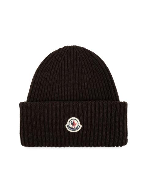 Moncler logo patch beanie