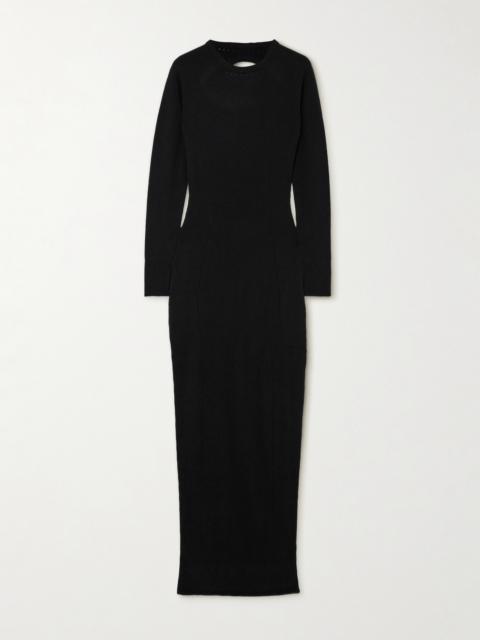 KIKI DE MONTPARNASSE Embellished Open-back Cashmere Maxi Dress